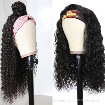 Cheap Wholesale Raw Brazilian Cuticle Aligned Virgin Human Hair Headband Wigs For Black Women None Afro Kinky Curly Lace Wigs